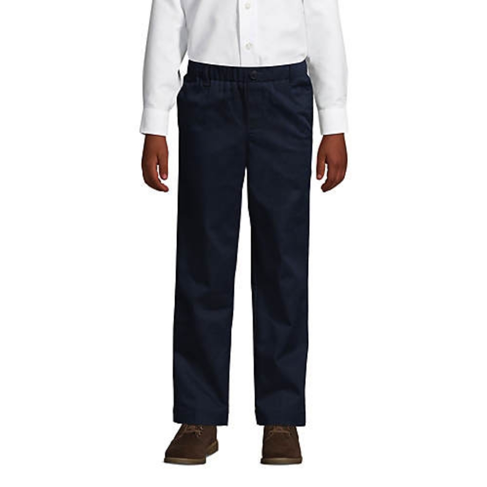 Lands' End School Uniform Boys Elastic Waist Pull-On Chino Pants